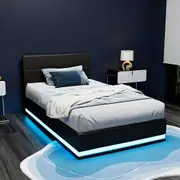 Henley LED Storage King Single Bed Frame Black