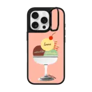 iPhone 16 Pro Mirror Ring Stand Case MagSafe Compatible Ice Cream Cup