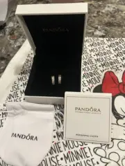 *BRAND NEW* Pandora Timeless Clear CZ Pavé Double-Row Hoop Earrings