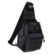 Qcute Tactical Backpack, Waterproof Military Cross-body Molle Sling Black