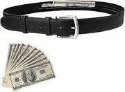 [Jvjggag] Travel Money Belt Under Clothes, Security Pu Leather, Zipper Pocket for Hidden, Safe Keeping with Zipper, Discreet, Comfortable, Ideal for Security, Sturdy and Compact