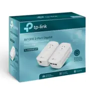 TP-Link TL-PA8033P KIT AV1300 3-Port Gigabit Passthrough Powerline Starter Kit (