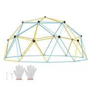 12FT Geometric Jungle Gym Dome Climber for Kids Ages 3-10, Outdoor Playset