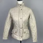 NWT Barbour Womens Sz US 4 Flyweight Cavalry Quilted Packable Beige Jacket Coat