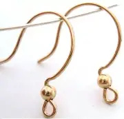 10pcs 14k yellow Gold Filled Earring Circle bead EarWire hook Ear Wire 1/20 GE06