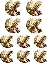 SJUTOUCI 10PCS Unique Shape Sewing Buttons, Electroplated Gold Metal, 4x24mm & 6x20mm, Artistic Design for Uniforms/Dresses/Suits/Blazer