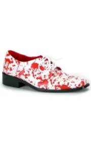 ADULT MENS BLOOD SPATTERED WHITE VAMPIRE SHOES FANCY DRESS HALLOWEEN COSTUME