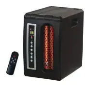 Comfort Glow 1500-Watt 3-Elements Black Compact Electric Quartz Infrared Heater
