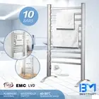 10 Bars Electric Heated Towel Rail Bathroom 2 In 1 Warmer Heating Drying Rack