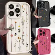 Phone Case For iPhone 15 14 Pro Max 13 12 11 XS ShockProof Flower Silicone Cover