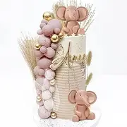 35 pcs Elephant Cake Decoration,Cute Baby Elephant Cake Decorations Boho Cake Topper Decorations Pearl Balls Cake Picks Baby Shower Cake Decoration