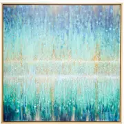 LVD Framed Canvas Rain Aqua Decorative Wall Art Home Decor 100x100cm