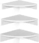 Alsonerbay White Corner Shelf Wall Mount, Set of 3 Floating Shelves for Storage