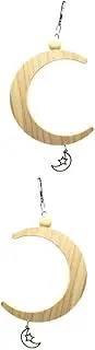 PEPLAYTAL 2Pcs Parrot Swing Hanging Moon Stand Rack for Bird Perch Durable and Safe Bird Cage Accessory for Parrots and Birds Random Style
