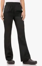 Chef Works Black Unisex Elastic Waist Uniform Pant Size Medium 30x31 #67