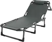 Oxford Cloth Foldable Camping Bed with Pillow Height Adjustable Camp Bed Portable Foldable Bed for Outdoor Travel Office