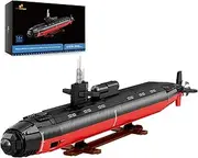 JMBricklayer Nuclear Submarine Building Set for Adults, 1:125 Scale Military Submarine Ship Toys, Los Angeles-class Attack Submarine Boat Model Kit, Army Toy Gifts for Men Boys Kids Aged 14+(2,988PCS)