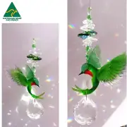 Hummingbird crystal suncatcher, bird gift handmade rainbow prism suncatchers