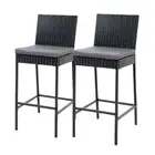 Gardeon Set of 2/4 PCs Outdoor Bar Stools Dining Chairs Wicker Furniture