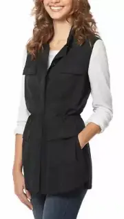 Buffalo David Bitton Ladies Sleeveless Lightweight Tunic Vest in Indigo Denim, M