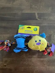 New CRAYOLA Rope Dog Toy Plush Small & Medium Dogs Interactive Tug Play Fetch