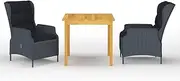 Patio Sets 3 Piece Garden Dining Set Dark Grey