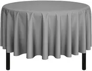 Pomp Charcoal Grey 90" Inch Round Premium Polyester Tablecloth | Wrinkle + Stain Resistant Easy Care Fabric | Fits Round or Circle Table