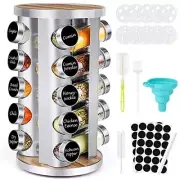 Rotating Spice Organizer Rack Seasoning Containter Rack with 20 Storage Jars