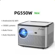 [BR Direct] Thundael PG550W Projector Auto Focus Full HD 1080P Projector for 4K 10000Lumens 5G WiFi Android Home Theater
