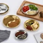 Stainless Steel Sauce Plate Gold Silver Seasoning Tray Sauce Dishes Home