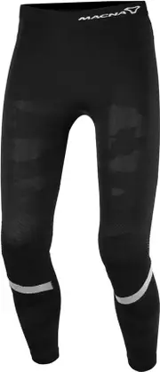 Macna Base Layer Summer, functional pants long , color: Black/Silver , size: XXL/3XL