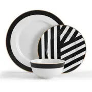 Mikasa Luxe Deco 12 Piece Fine China Dinner Set - Robins Kitchen