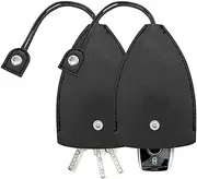 Car Key Case, 2PCS Creative Pull-Out Key Sleeve Keychain Bags, PU Leather Large-Capacity Protective Key Holder Hook