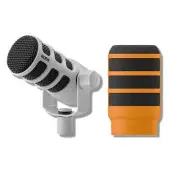 Rode PodMic (White) Cardioid Dynamic Broadcast Mic with WS14 Orange Pop Filter