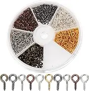 1 Box Horn Nails Eye Screw Eyelet Screw Hook Threaded Clasp Hook Screw Pin Findings Heavy-Duty Screw Eye Pin Craft Eyelet Screw Jewelry Making Screw Jewelry Making Findings