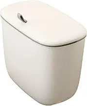 B Baosity Hanging Trash Can with Lid for Kitchen Cabinet Door Under Sink Compost Bin Trash Bin for RV Bathroom Toilet Bedroom Indoor, White Small
