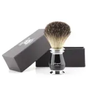 Perfect Gift - Men Shaving Brush Pure Black Badger Hair for Home & Barber Shave