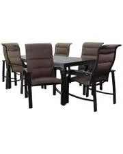 Creative Outdoor Products Courtyard Casual Madison Rust 7pc 70in Rectangle Dining Set