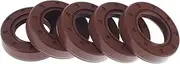 X AUTOHAUX Universal Oil Seal TC Double Lip W Steel Spring Seal Ring Rotary Shaft Seal 25x42x10mm High Pressure FKM Rubber Brown 5 Pcs
