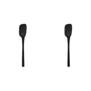 2x Tovolo Flex-Core All Silicone Nylon Spoonula Cooking/Baking Utensil Black