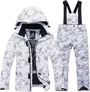 [7HAHA3] Children's Snowsuit Snowboard Ski Jacket Pants Set Youth Lightning in The Snow Design Coat Warm During Skiing