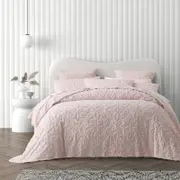 Bianca Ella Super King Blush Cotton Chenille Bedspread Set