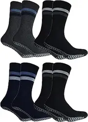 [Cocain underwear] 2 or 4 pairs of warm ABS non-slip socks in navy, black or anthracite, sizes 35 to 50 without cutting rubber edge