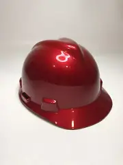 Custom Painted Hard Hat MSA Cap Style Barcelona Red