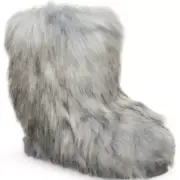 Bearpaw Sasha Ice Blue Faux Fur Real Sheepskin Wool Lined Furry Sherpa Boots 9