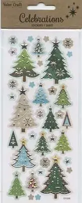 Celebrations Christmas Tree and Star Stickers One Sheet 36pc