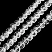 Clear Quartz Rectangle Slice Faceted Octagon Beads Approx 10x15mm 15.5" Strand