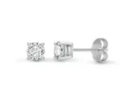 Lab Grown Diamond 9ct White Gold 1.40 Carat Claw Set Earrings IGI Certificated