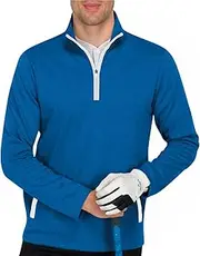 [Three Sixty Six] Men's Pullover Sweater - Dry Fit Breathable Half Zip Golf Jacket 4-Way Stretch Moisture Wicking & Anti-Odor
