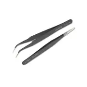 2pcs / Set Muti-funtion Anti-static Elbow and Straight Stainless Steel Tweezer Cake Plier Sugarcraft Tool for Kicthen Bakeware Decoration